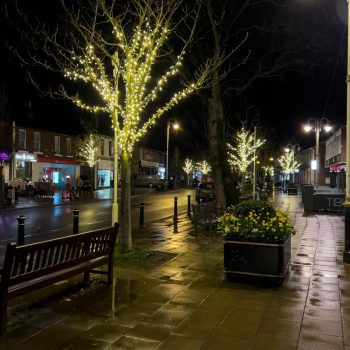 Winter tree lights Formby Village