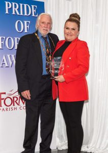 Denise Lloyd, Carer of the Year, and Cllr Dave Irving