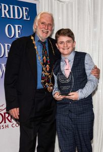 Theo Graham, Special Young Person of the year, and Cllr Dave Irving