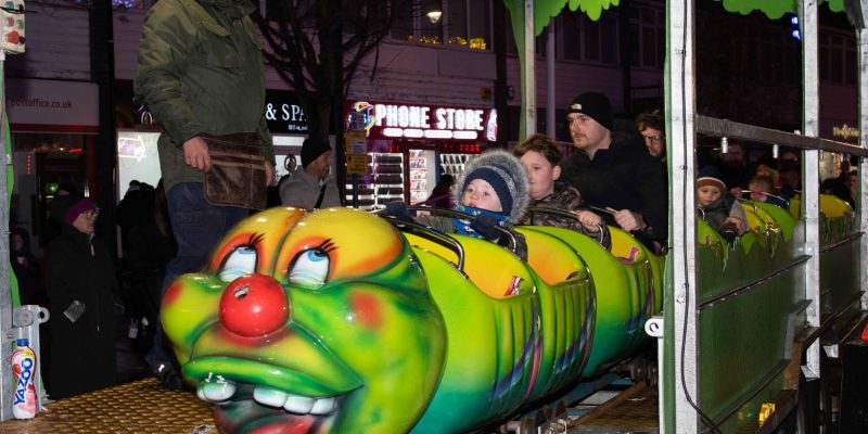 Fairground ride at the Christmas Lights Switch on