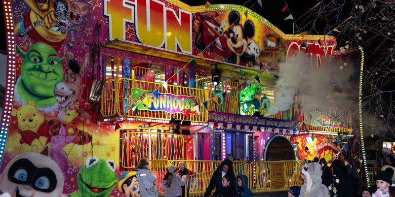 Fairground ride at the Christmas Lights Switch on