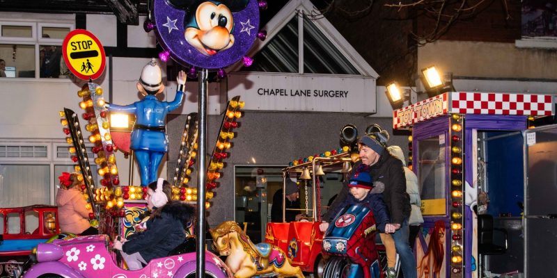 Fairground ride at the Christmas Lights Switch on