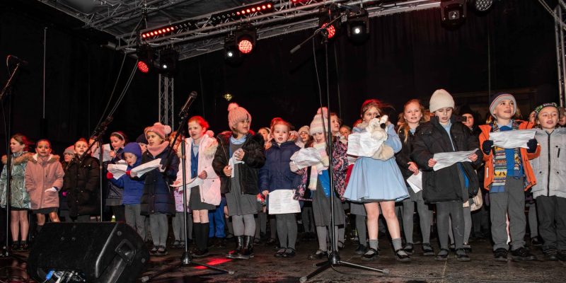 Woodland Primary School performing on stage