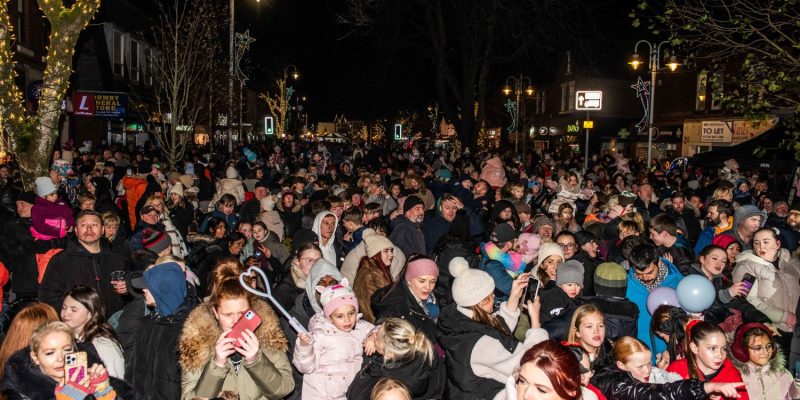 Crowds waiting for the Christmas Lights Switch On