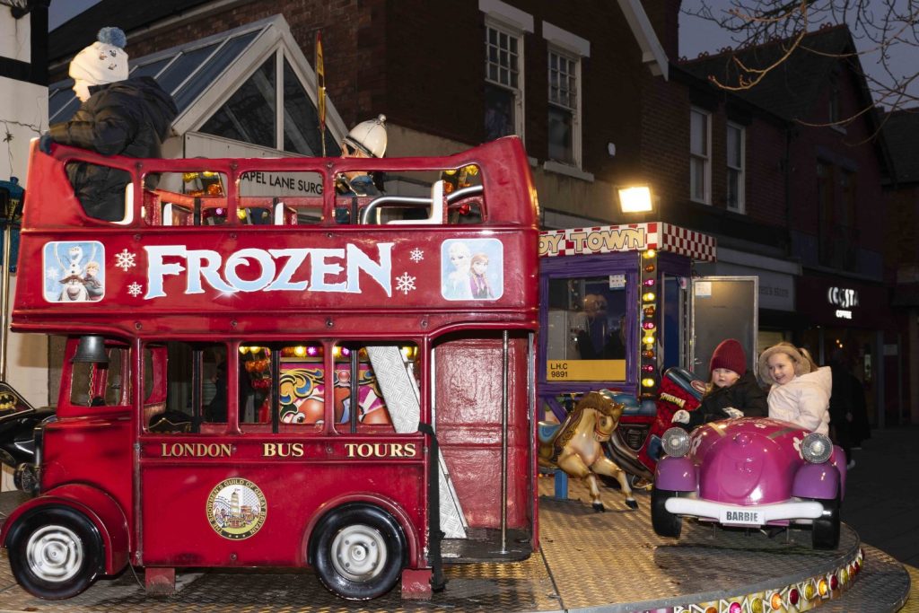 Fairground ride at the Christmas Lights Switch on