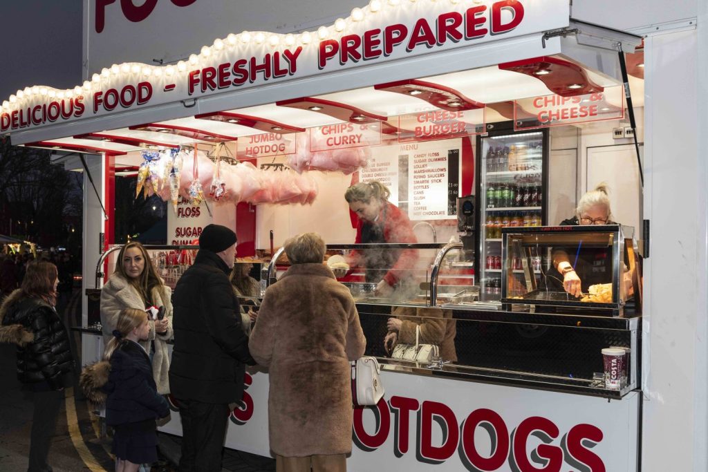 Food stall at the Christmas Lights
