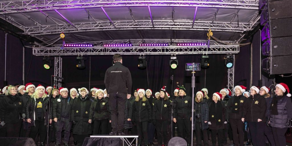 Rock Choir performing on stage