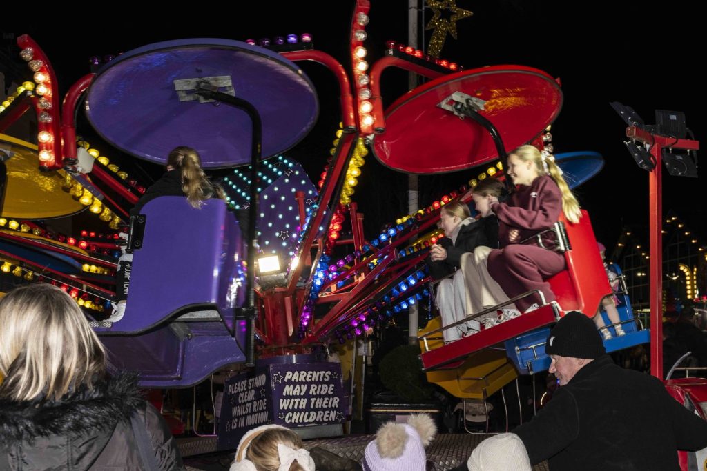 Fairground ride at the Christmas Lights Switch on