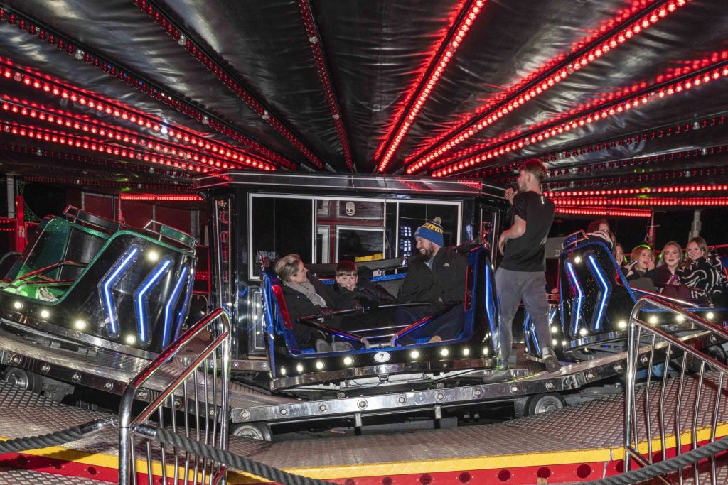 Fairground ride at the Christmas Lights Switch on