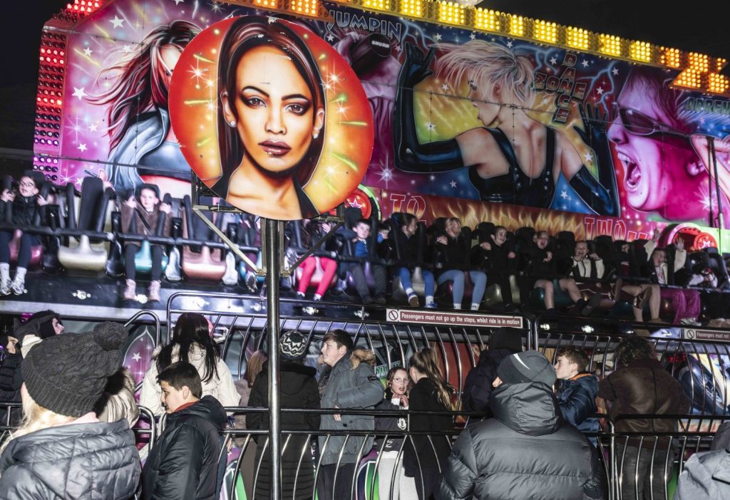 Fairground ride at the Christmas Lights Switch on