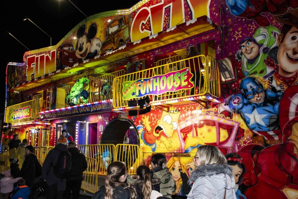 Fairground ride at the Christmas Lights Switch on