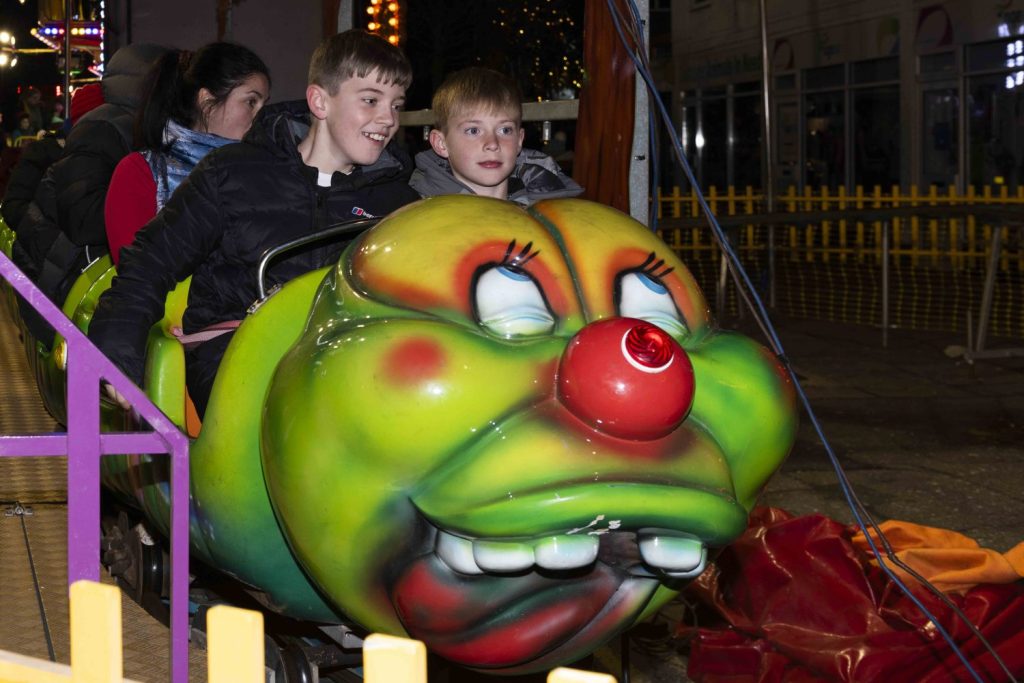 Fairground ride at the Christmas Lights Switch on