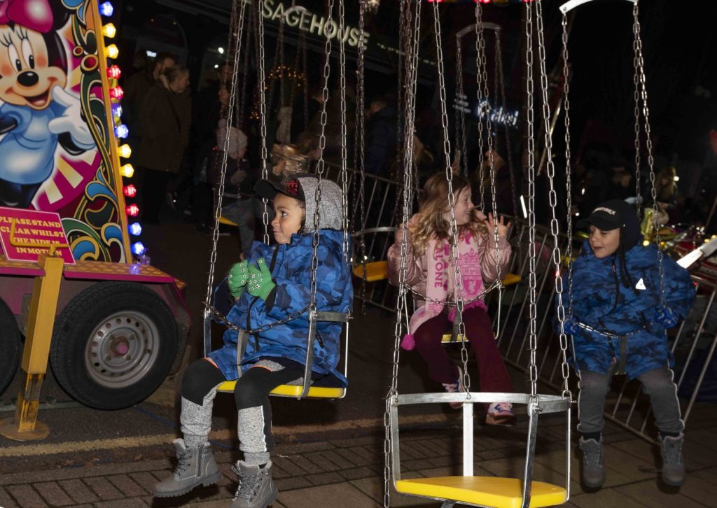 Fairground ride at the Christmas Lights Switch on